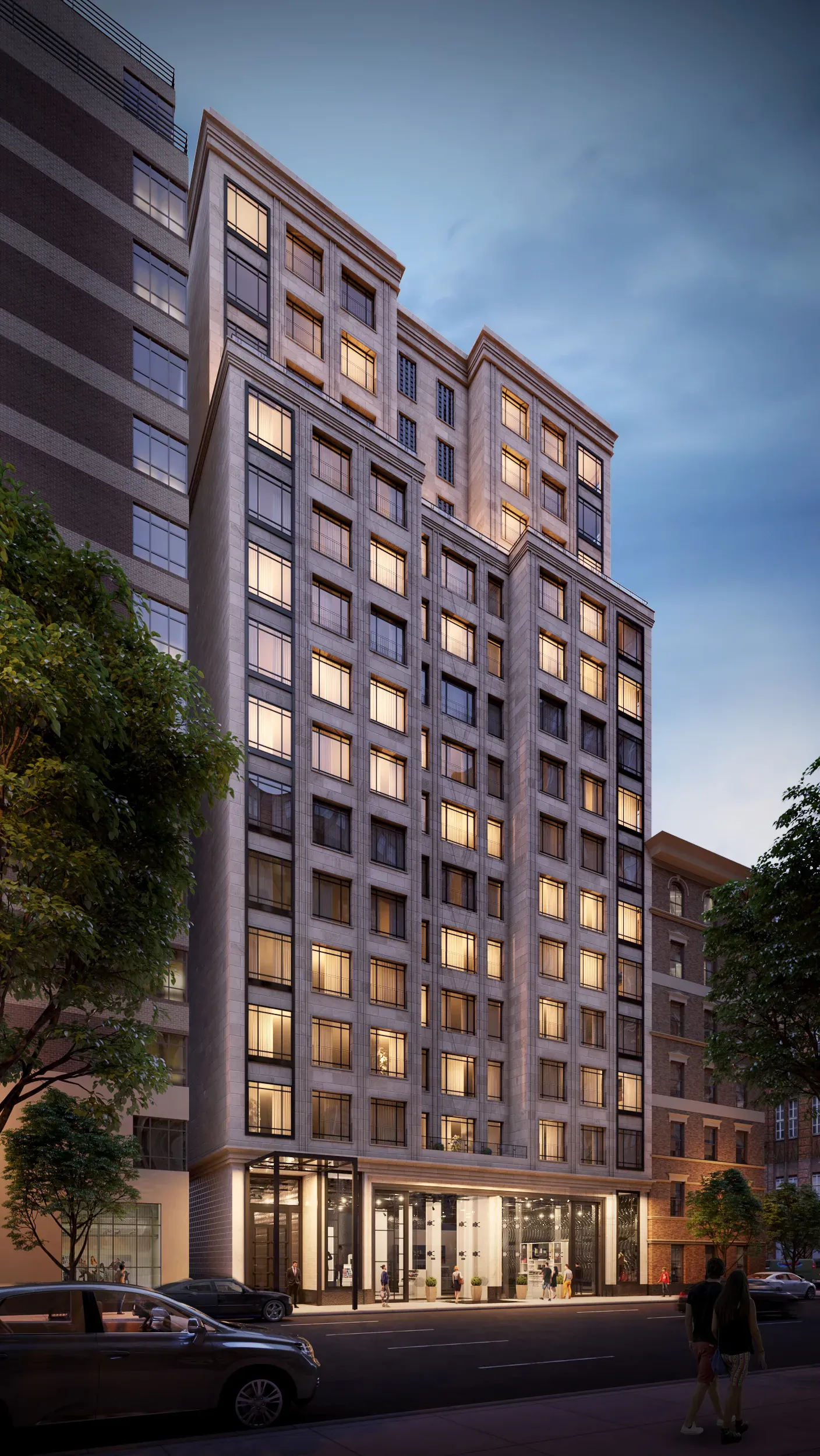 Architectural rendering of 1228 Madison Avenue, a residential project in New York, NY – BOGZA