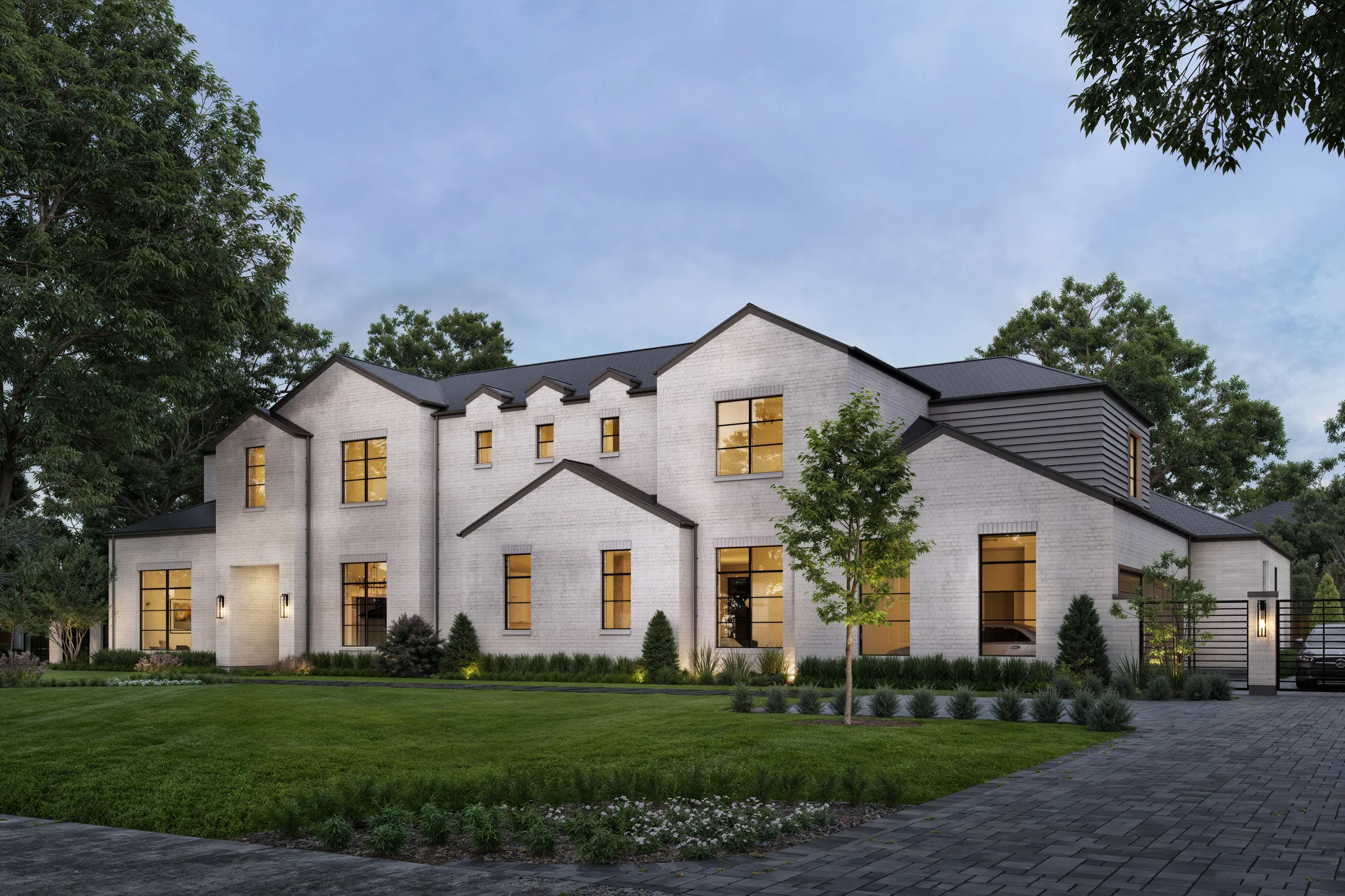 Exterior rendering of the custom home at 11315 Coloma