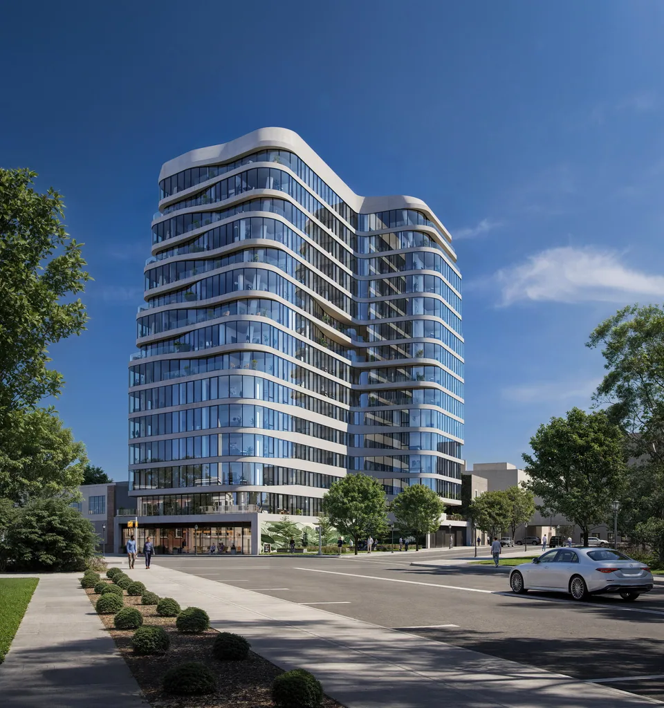 Exterior rendering of 50 Sussex Avenue, a residential project in Newark, NJ – BOGZA