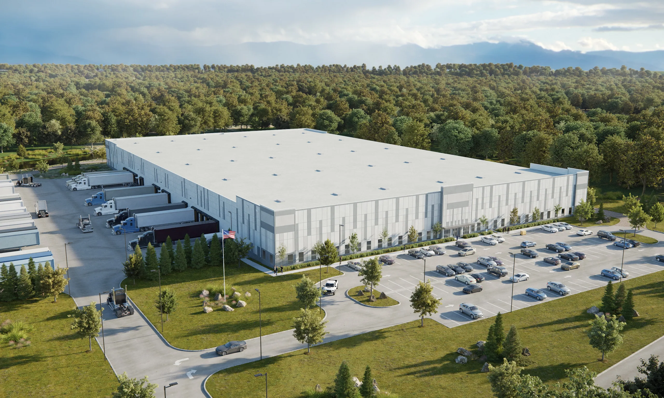 Exterior rendering of Empire Warehouse, a masterplan project in Empire, TN – BOGZA