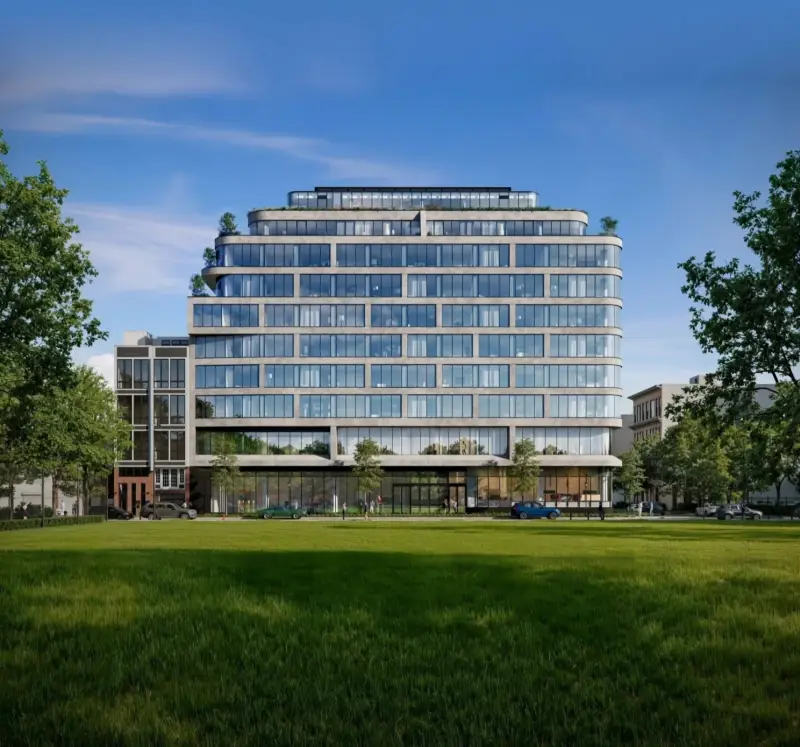 Exterior rendering of 387 8th Street, a residential project in Jersey City, NJ – BOGZA